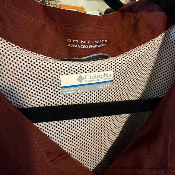 Men’s Columbia Tamiami II Short Sleeve Button Down Shirt Dark Maroon 4X 4xl EUC - Picture 5 of 8